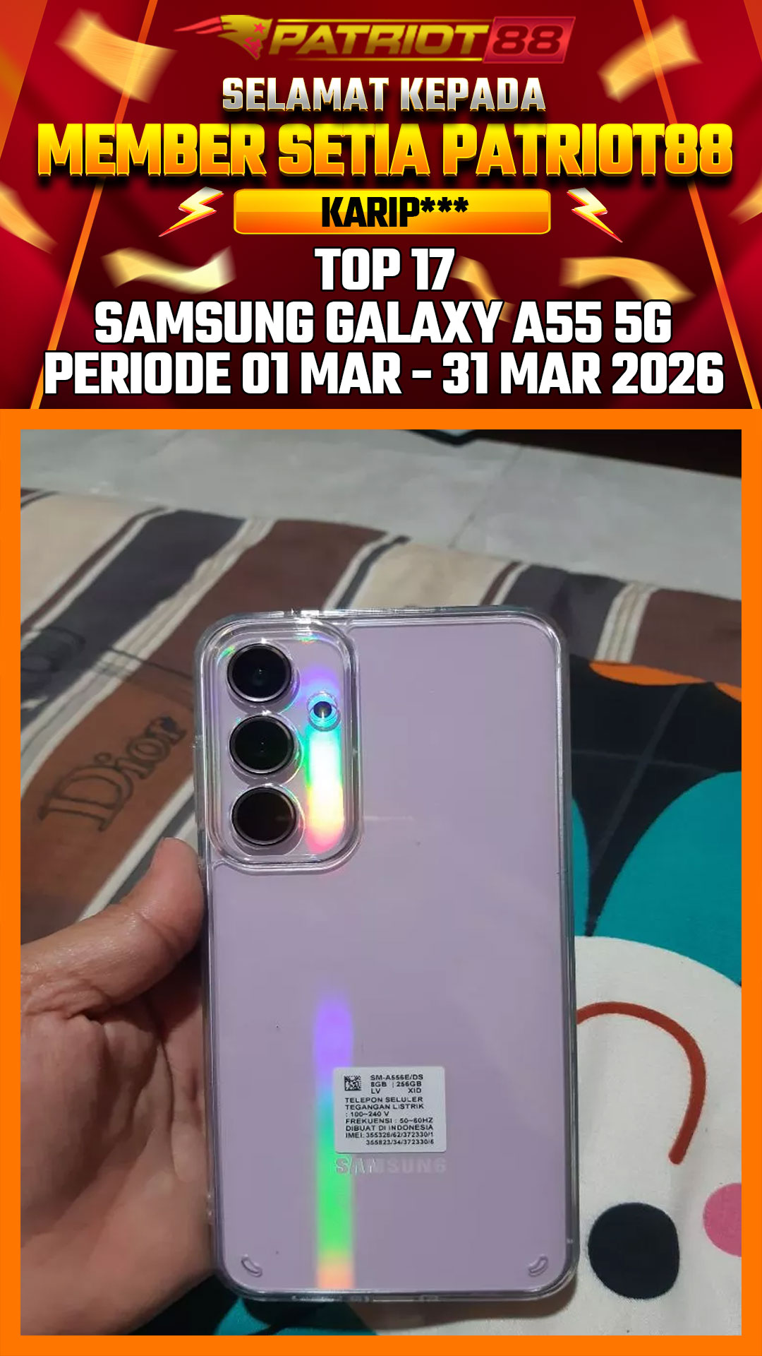 Bukti SAMSUNG GALAXY A55 5G