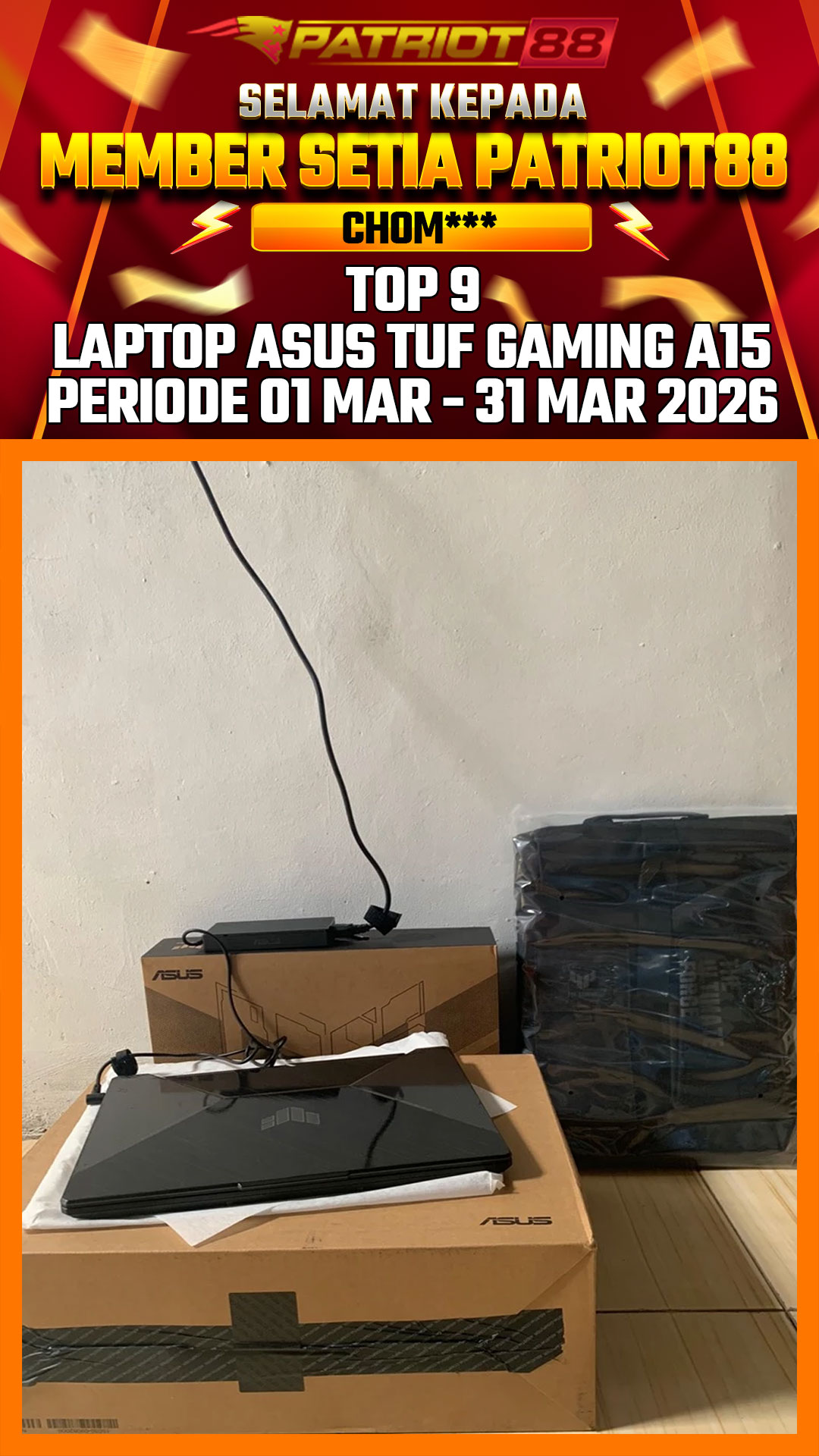 Bukti LAPTOP ASUS TUF GAMING A15